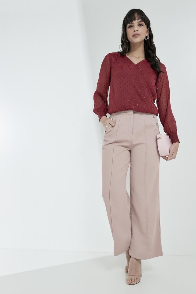 Satin Twill Wide Leg Trousers  MS Collection  MS