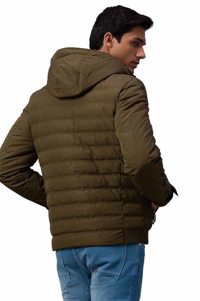 Buy FRATINI Olive Mens Regular Fit Solid Winter Jacket Shoppers Stop