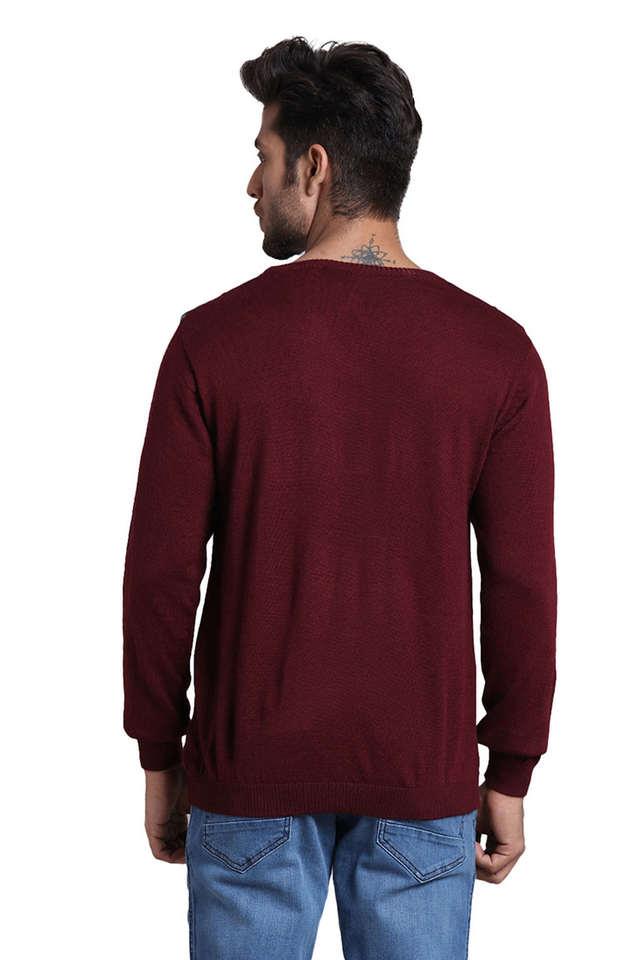 Solid Wool V Neck Men s Sweater