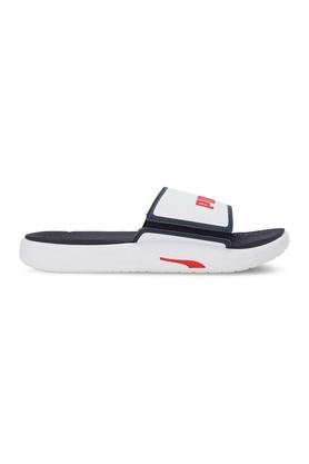 Buy PUMA White Synthetic Slipon Men s Slides Shoppers Stop