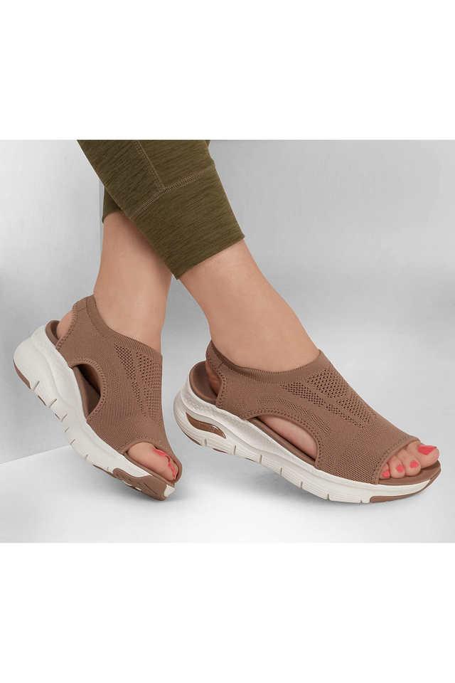 Buy SKECHERS Mochcha Synthetic Backstrap Women s Casual Wear Sandals Shoppers Stop