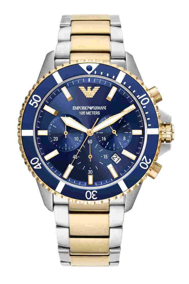 Armani chronograph deals watch blue