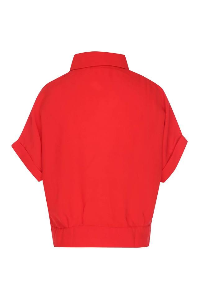 Girls solid red shirt sale