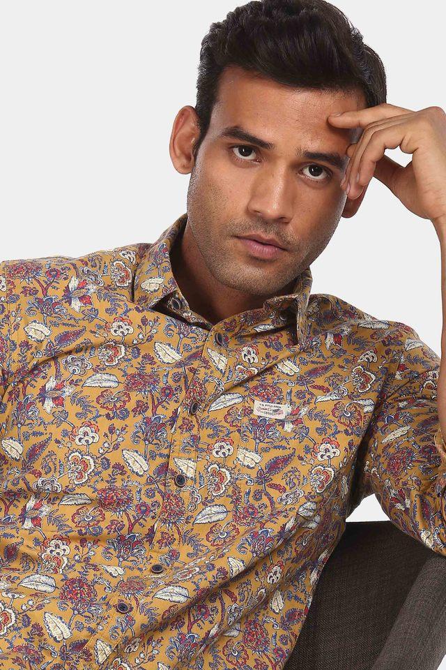 Cotton Collar Neck Mens Party Wear Printed Shirt, Size: M at Rs