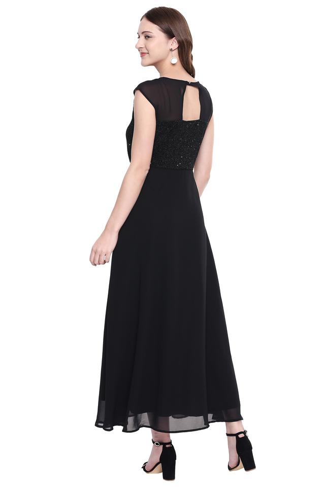 Buy LATIN QUARTERS Womens Round Neck Lace High Low Dress | Shoppers Stop