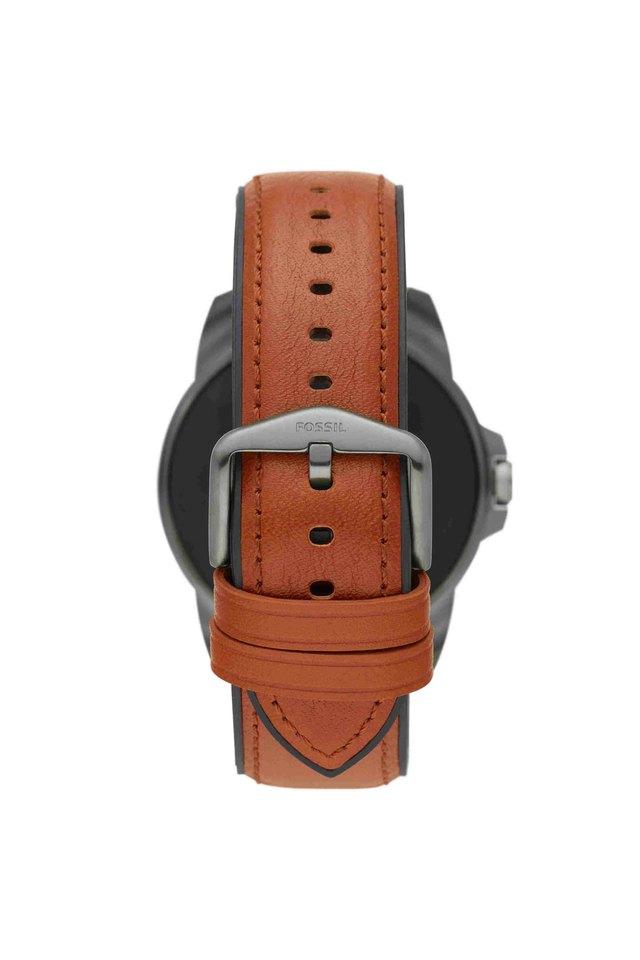 Men's digital watch with best sale leather strap