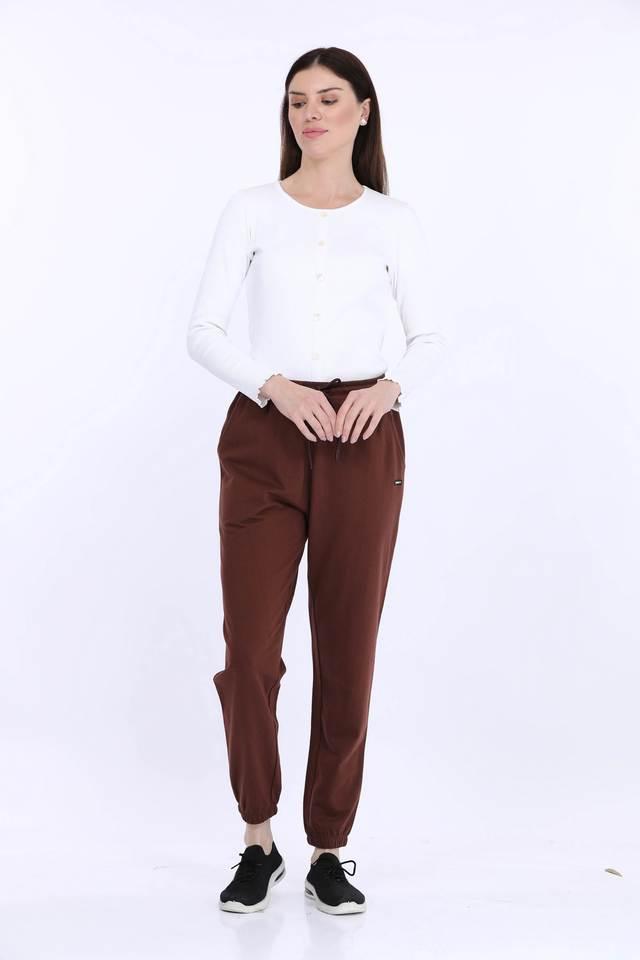 Buy MAYSIXTY Chocolate Solid Polyester Regular Fit Women s Joggers Shoppers Stop