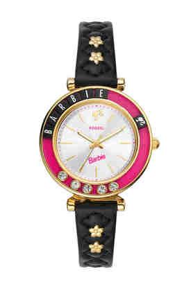 Buy FOSSIL Barbie 28 mm Silver Dial Leather Analog Watch For Women