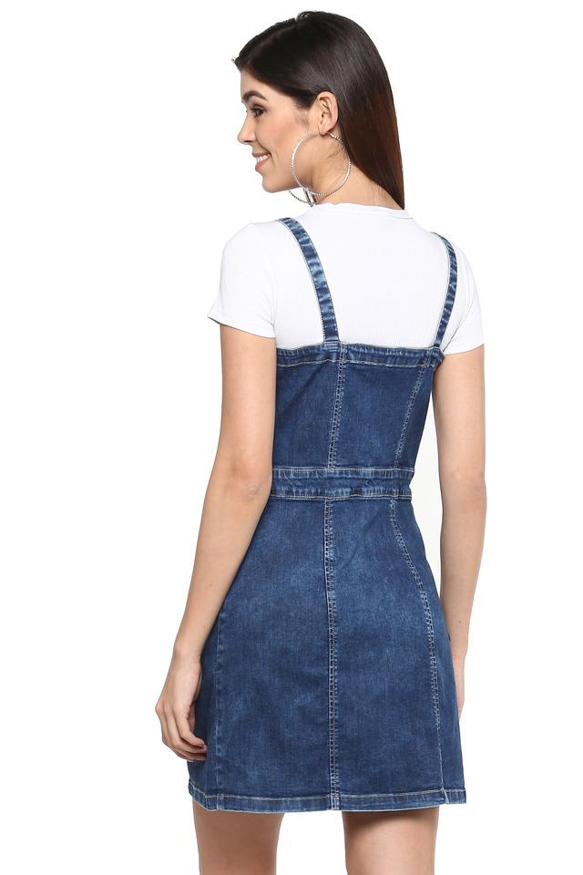 Easy Dungaree Dress - Washed Black