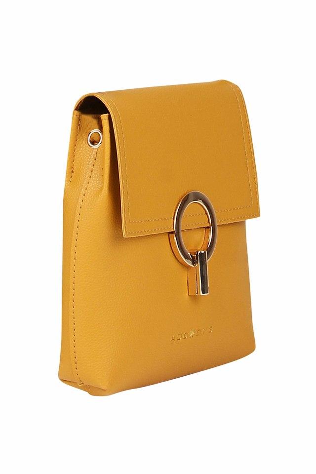 Mango mustard yellow solid best sale sling bag