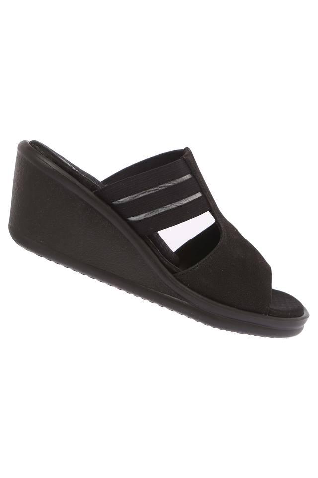 Black slip on wedges new arrivals