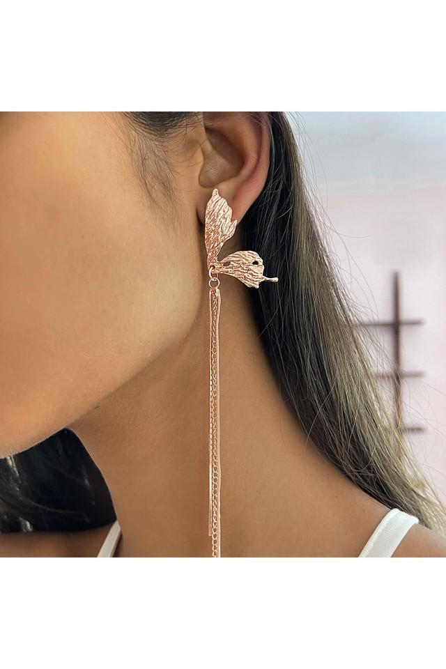 2 Ear Chain Butterfly Earrings for Women Girls Trendy Fancy stylish latest  Korean Earrings