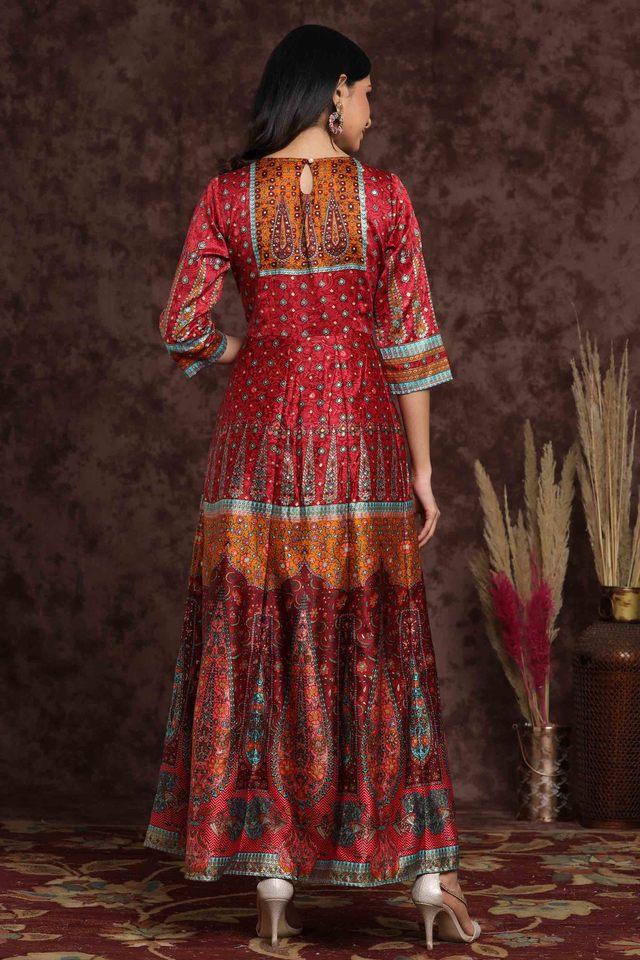 Maroon ethnic clearance gown