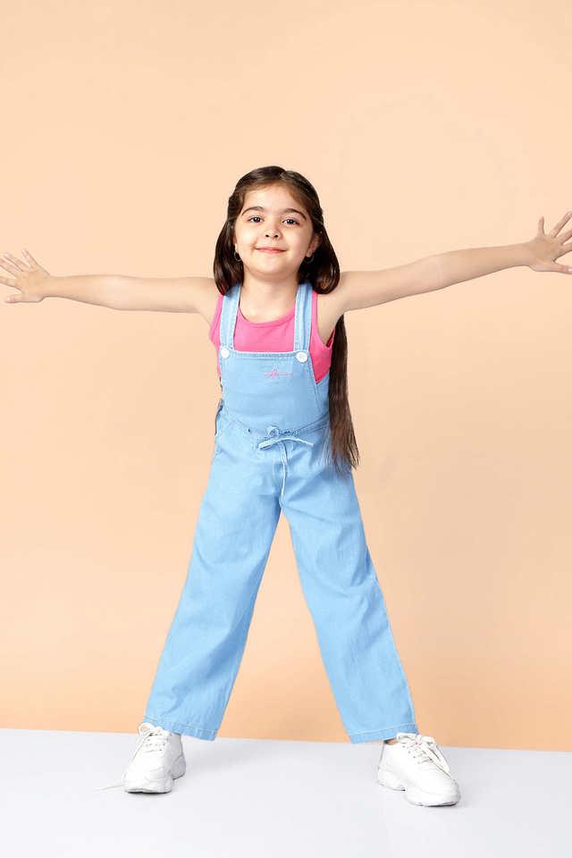 Buy NAUGHTY NINOS Solid Cotton Girls Dungaree Shorts with T Shirt