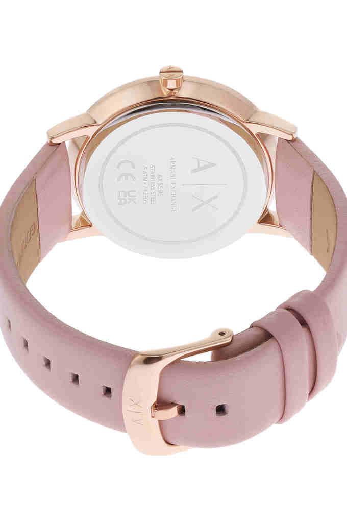 Armani rose gold watch leather outlet strap