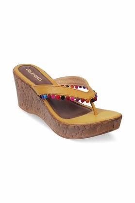 Mustard best sale wedge sandals