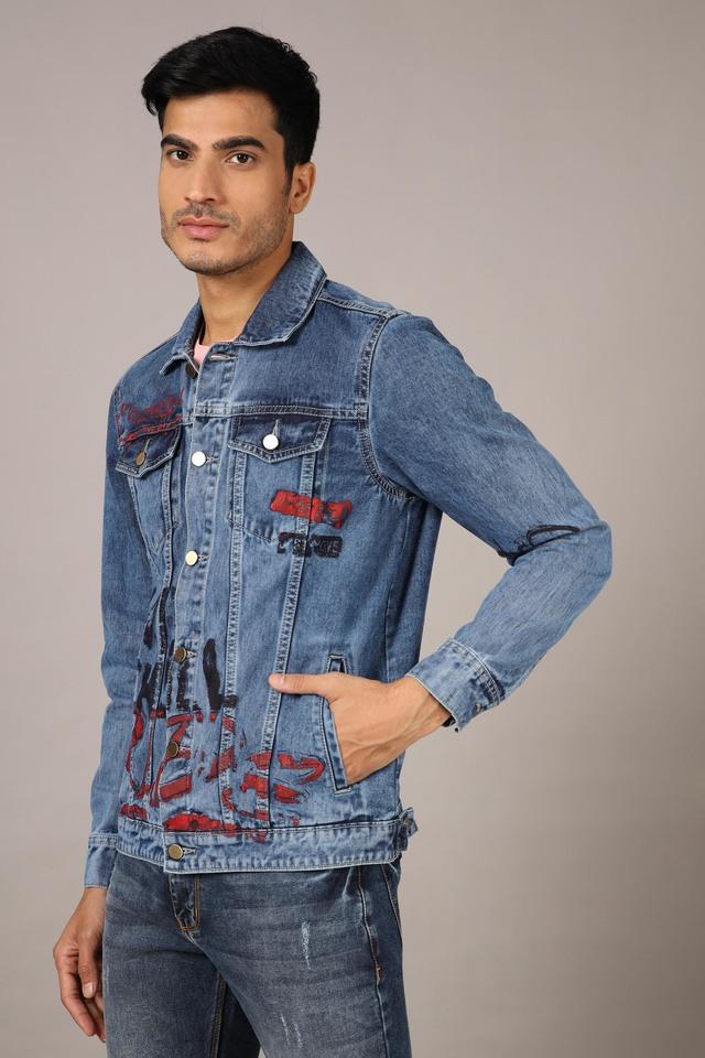 Buy High Star Blue Regular Fit Denim Jacket for Men's Online @ Tata CLiQ