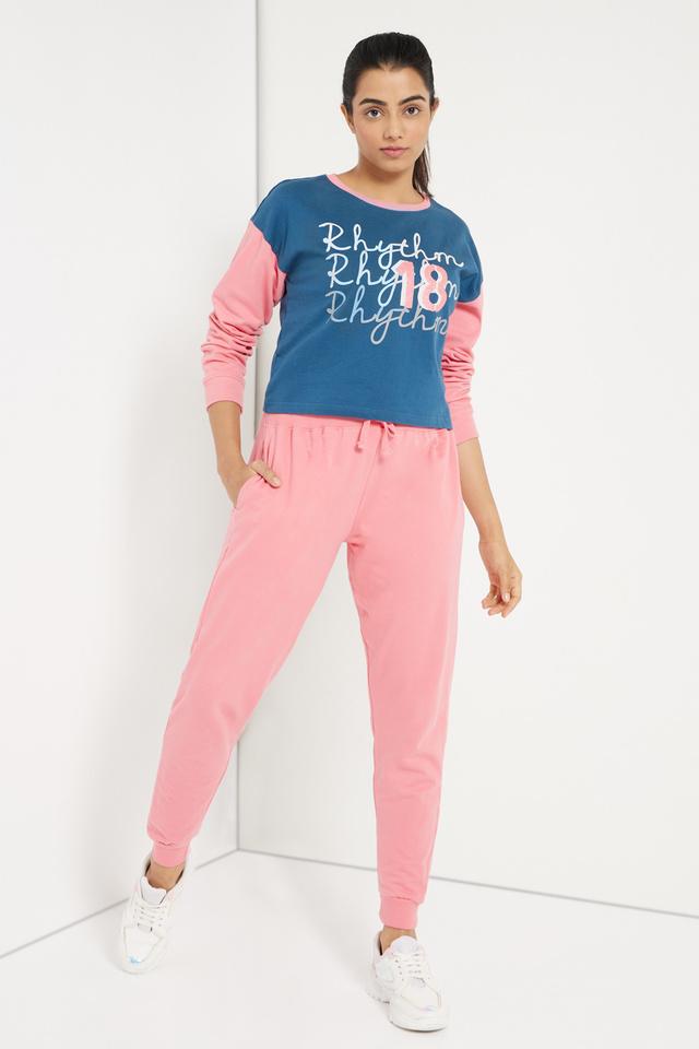 Pink Cotton Joggers for Women