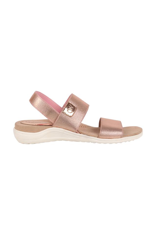 Womens Metallic Two Strap Sandals