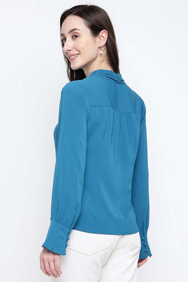 Teal coloured hot sale blouses