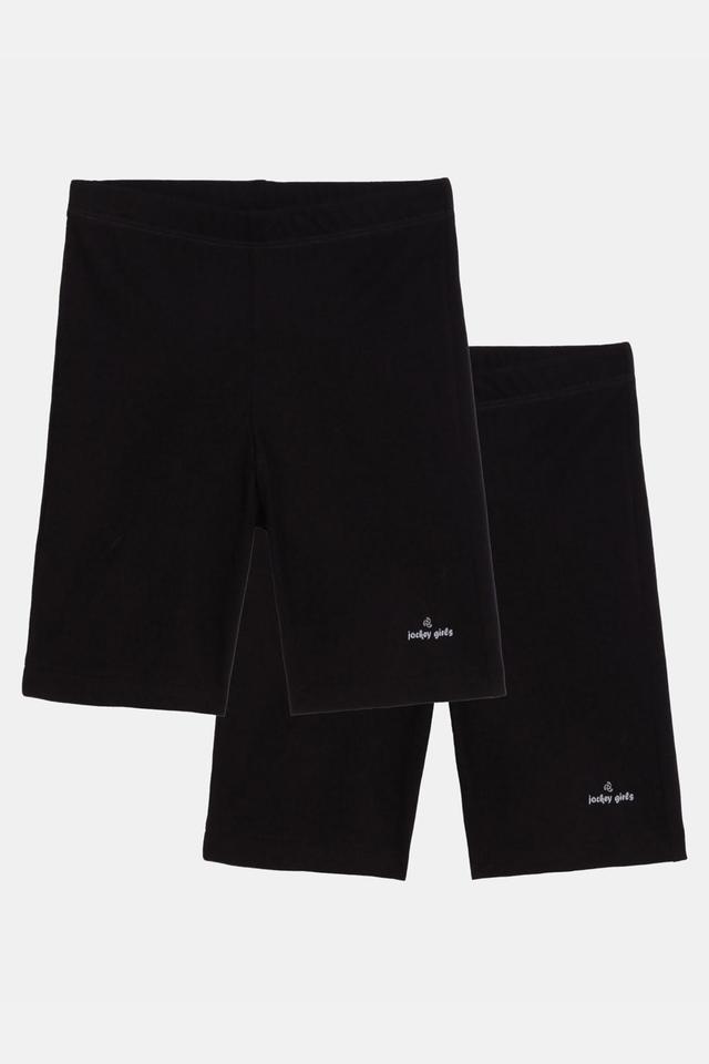 Buy JOCKEY Black Solid Cotton Regular Fit Girls Shorts Shoppers Stop
