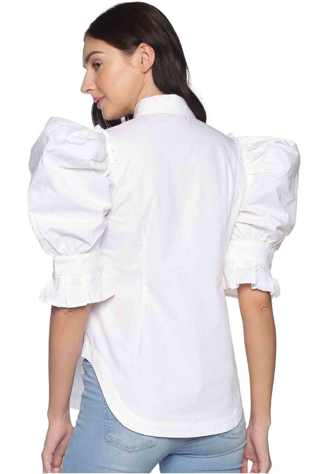 Ladies casual white on sale shirt