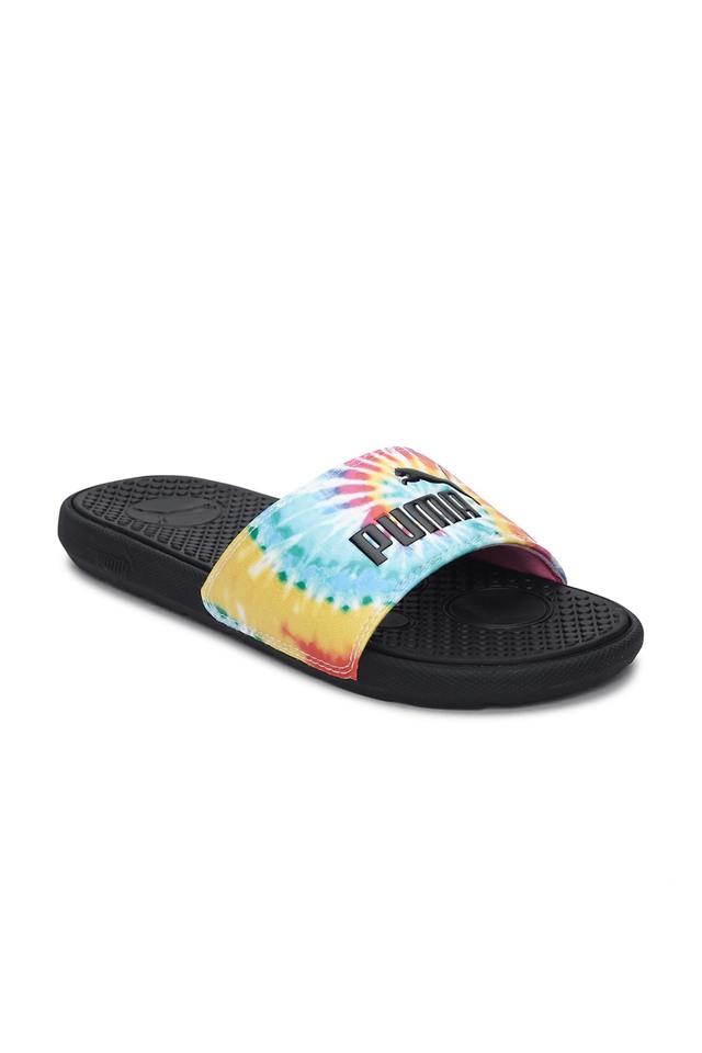 Tie dye fur discount slides