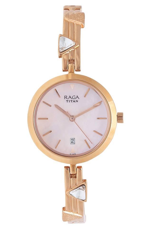 Raga viva pink discount dial leather strap watch