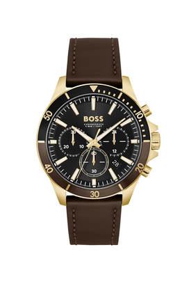 Buy BOSS Pilot Edition Chrono Black Dial Leather Chronograph Watch for Men  - 1513851 | Shoppers Stop