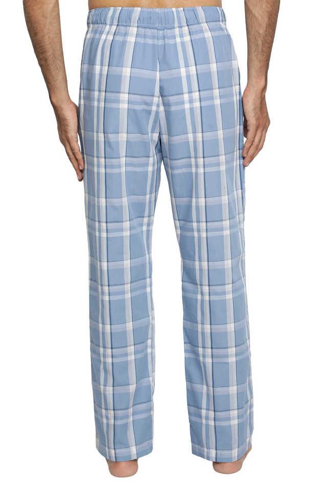 Essentials Men's Straight-Fit Woven Pajama Pant, Navy Gingham, Small