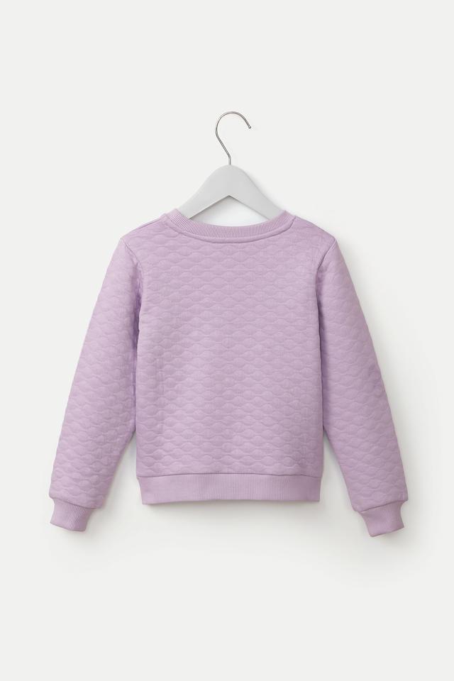 Buy STOP Lilac Printed Cotton Blend Round Neck Girls Sweatshirt