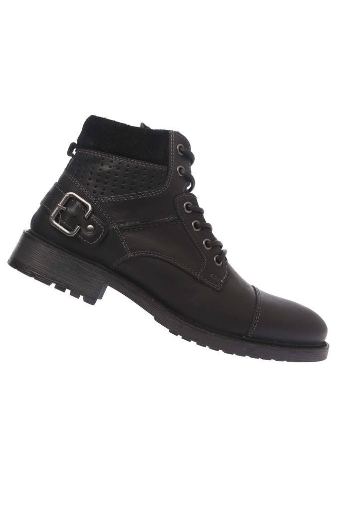 Buy RED TAPE Black Mens Leather Laceup Boots Shoppers Stop