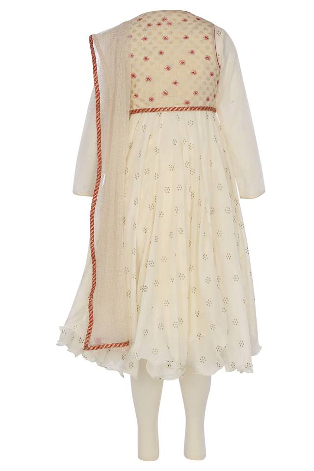 BIBA GIRLS -  Off White Salwar Kurta Set - Main