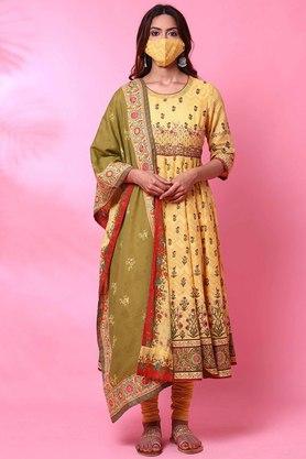 Biba yellow cheap anarkali suit