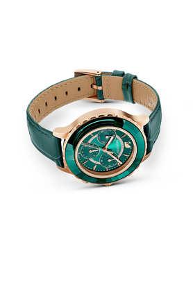 Buy SWAROVSKI Octea Lux Chrono 39.5 mm Green Dial Leather Analogue