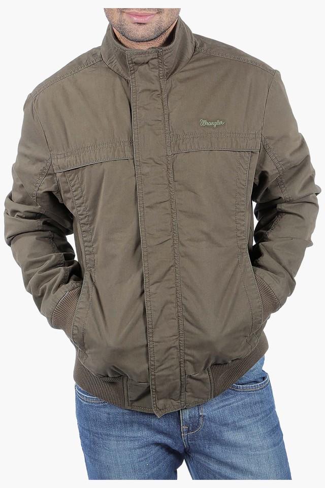 Buy Wrangler Men Olive Green Solid Padded Slim Fit Jacket - Jackets for Men  2203540 | Myntra