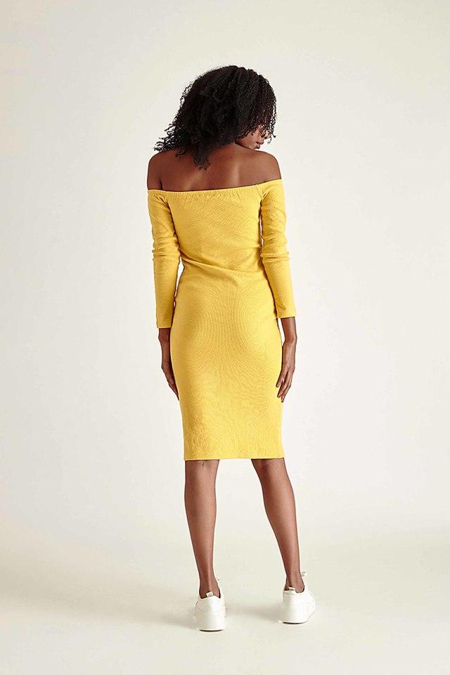 Yellow store spandex dress