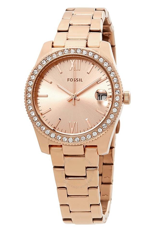 Fossil Female Rose Gold Analog Leather Automatic Watch | Fossil – Just In  Time