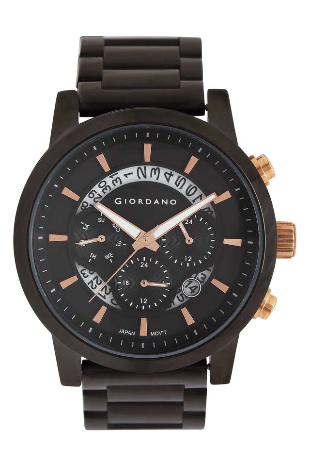 Mens Black Dial Metallic Multi Function Watch GD 1093 33