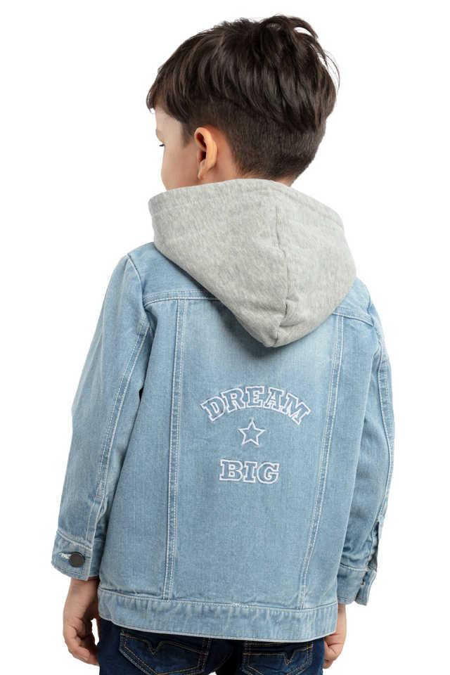 Hooded Denim Jacket - Black - Kicks and Giggles