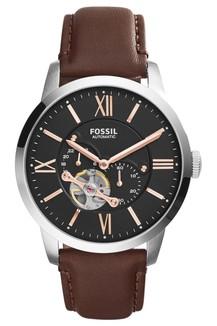 Buy FOSSIL Mens Townsman Blue Dial Leather Chronograph Watch