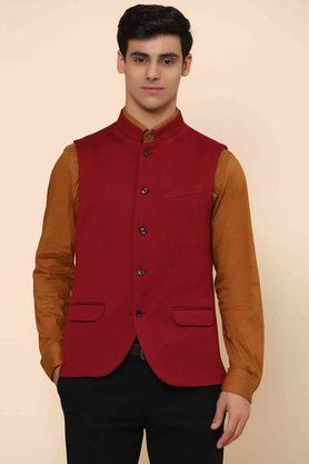 Red on sale nehru jacket