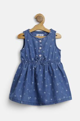 printed denim frocks