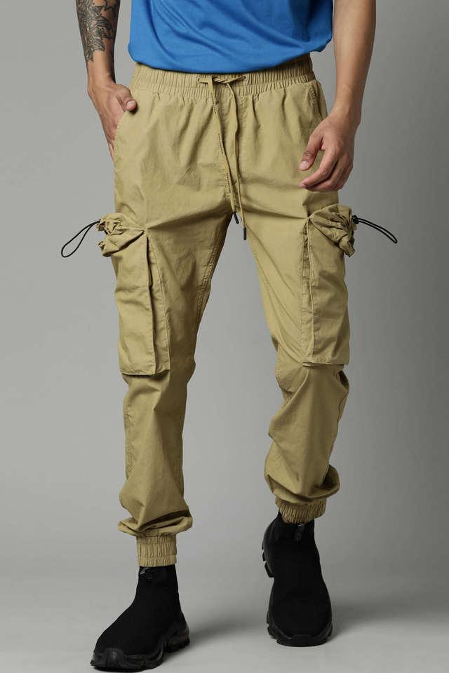 Buy BREAKBOUNCE Brown Solid Cotton Slim Fit Men s Track Pants Shoppers Stop