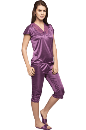 Clovia satin best sale night suit