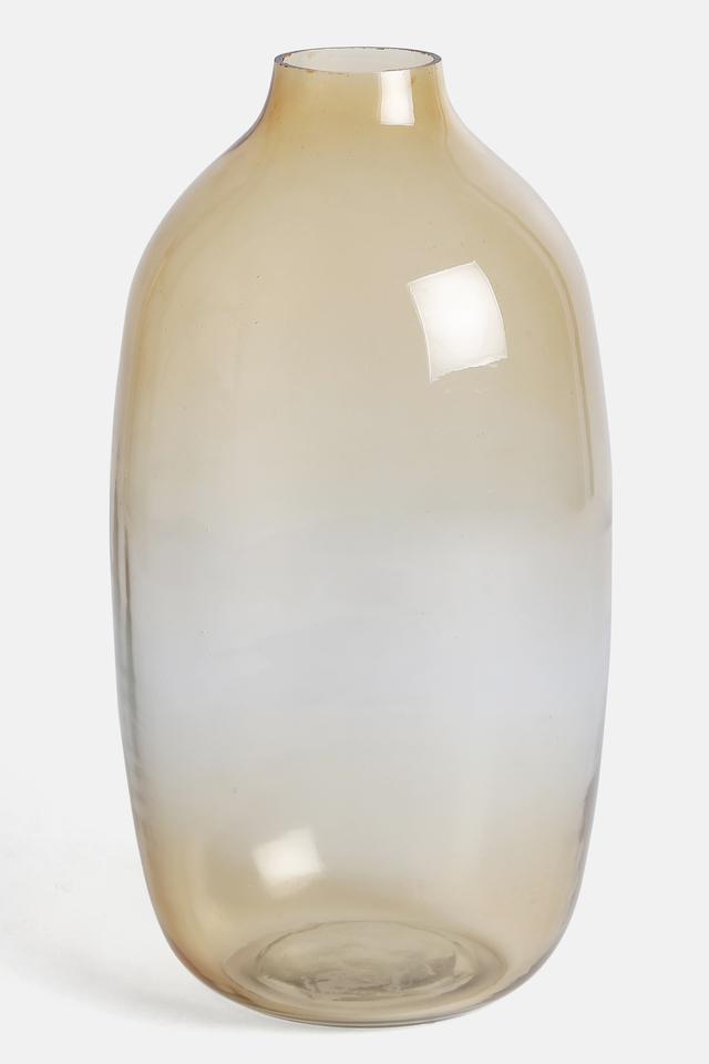 Buy TREASURES Neutral Glass Long Round Vase Neutral Shoppers Stop