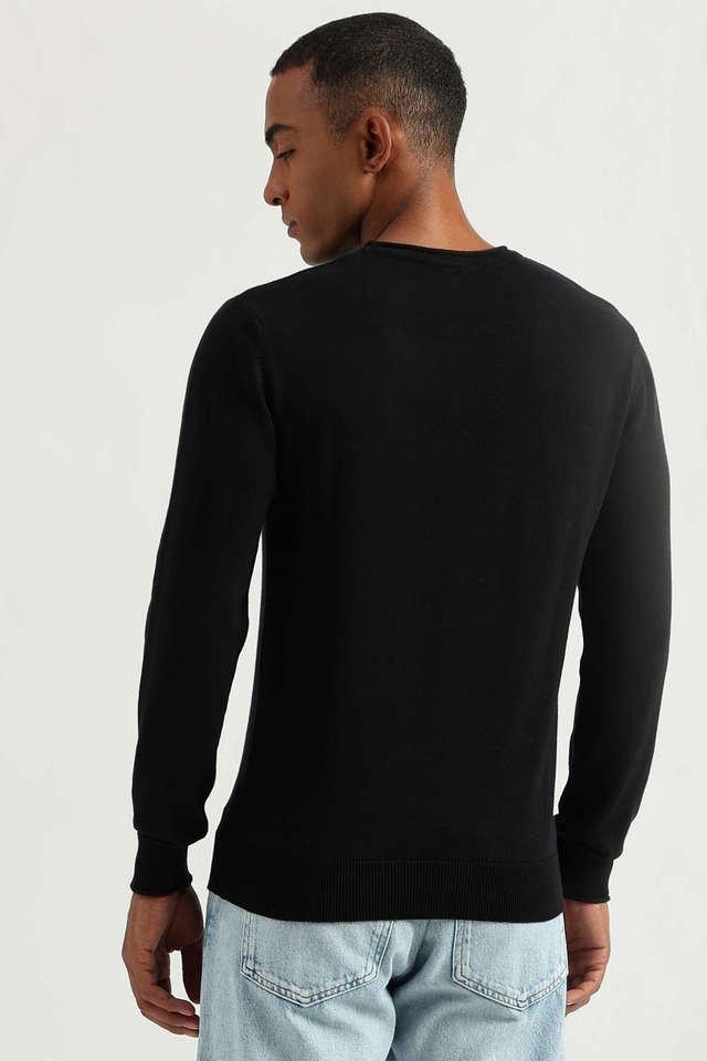 Black cotton clearance crew neck sweater