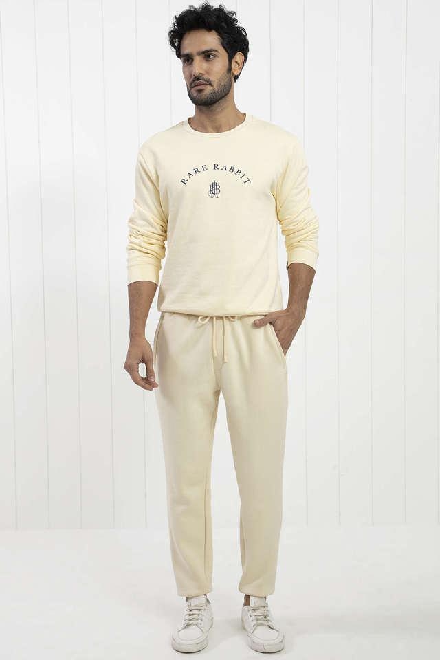 Buy RARE RABBIT Yellow Solid Polyester Cotton Slim Fit Men's Track