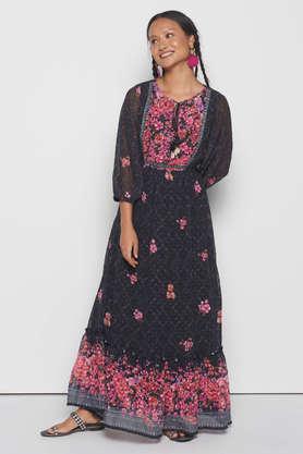 Global desi black maxi 2024 dress