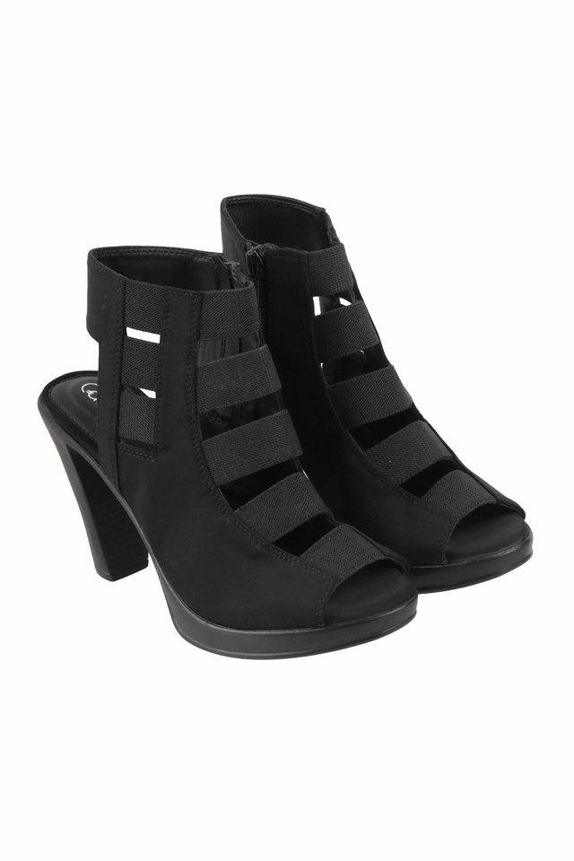 Buy Black Heeled Sandals for Women by SHUZ TOUCH Online | Ajio.com